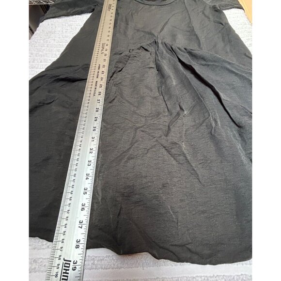 Cynthia Ashby Black Venetian Dress Small 3/4 Sleeve Ruched Front Lagenlook New - Picture 8 of 9